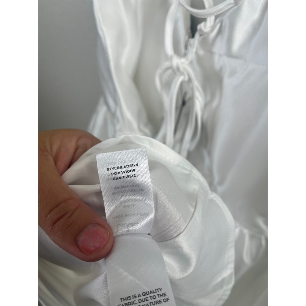 NWT Lulus Modern Adoration White Satin Backless Lace-Up Maxi Dress Extra Large - Picture 11 of 11